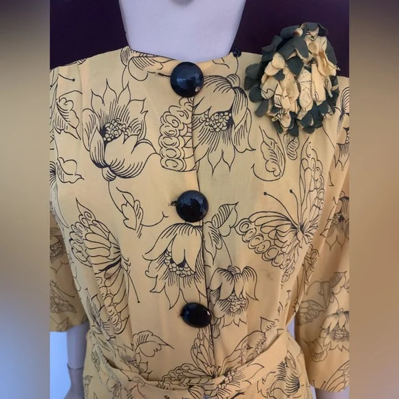 Amazing Vintage 1940s Peplum Bombshell Dress VOLUP Sexy 1 OF A KIND - Picture 11 of 11